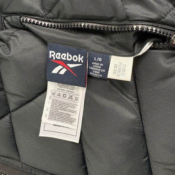 Women’s Reversible Hooded Winter Coat Puffer Jacket Black/White Faux Fur Size L - Picture 12 of 13